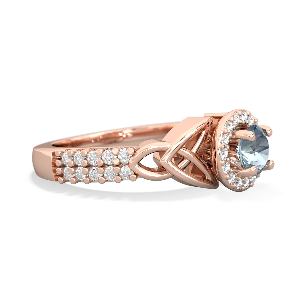 Aquamarine Celtic Knot Halo 14K Rose Gold ring R26445RH