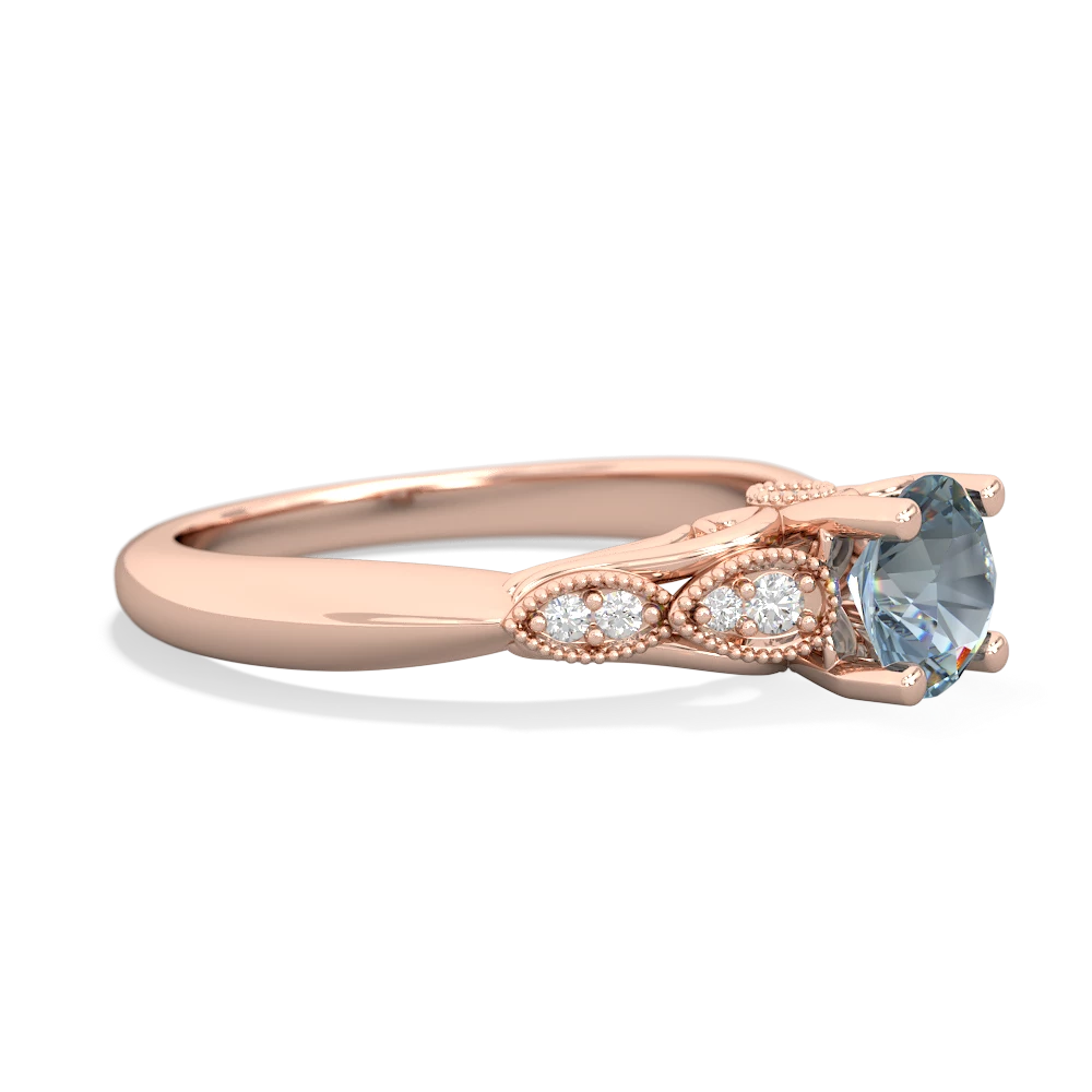 Aquamarine Antique Elegance 14K Rose Gold ring R3100