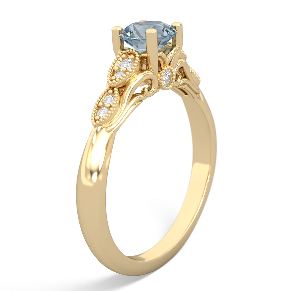 Aquamarine Antique Elegance 14K Yellow Gold ring R3100