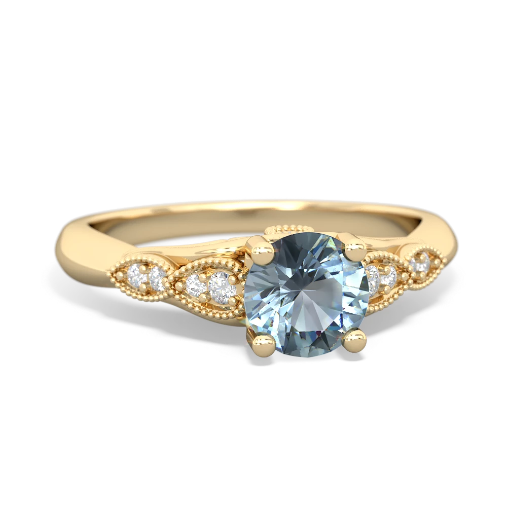 Aquamarine Antique Elegance 14K Yellow Gold ring R3100