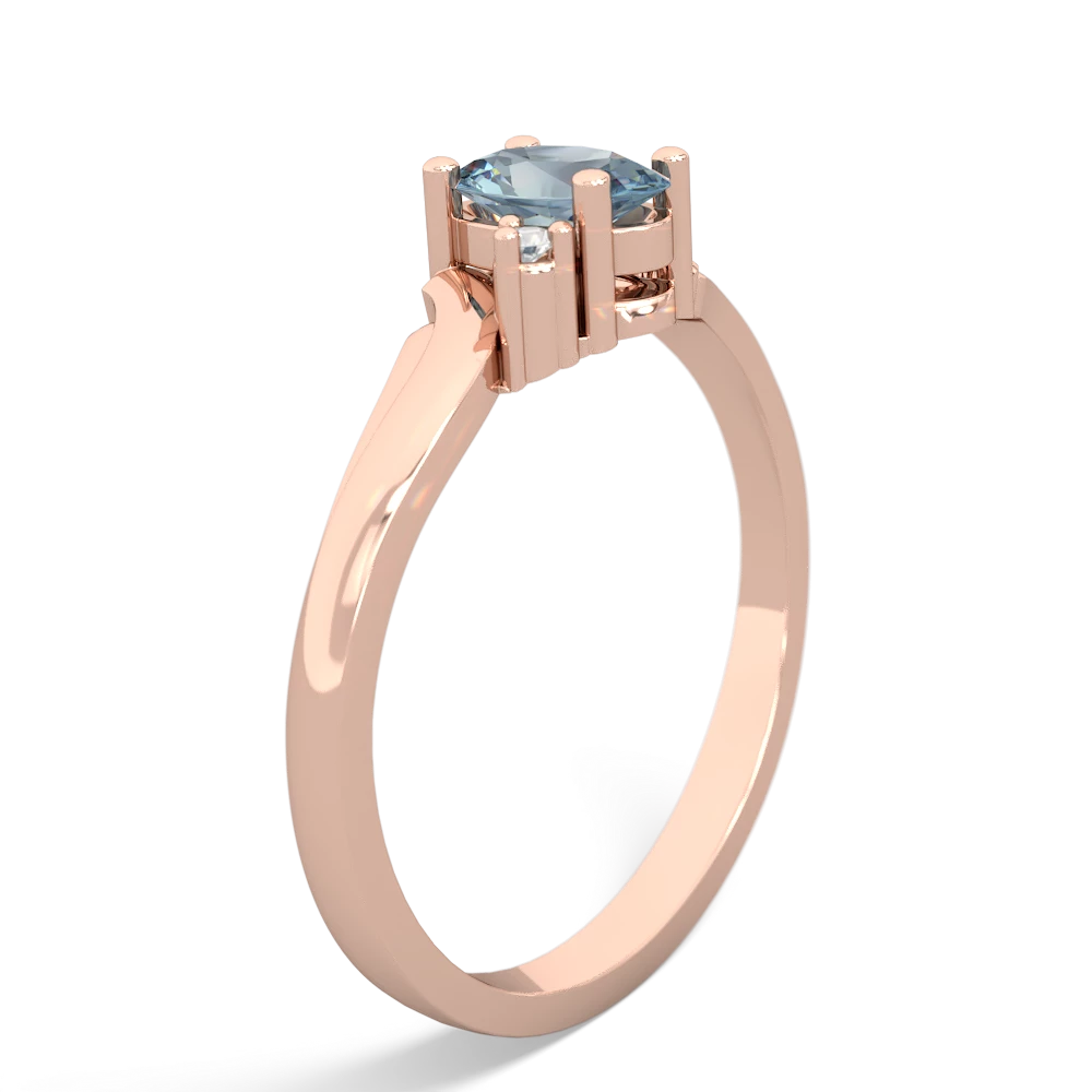 Aquamarine Elegant Swirl 14K Rose Gold ring R2173