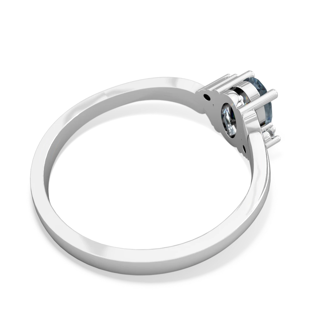 Aquamarine Elegant Swirl 14K White Gold ring R2173