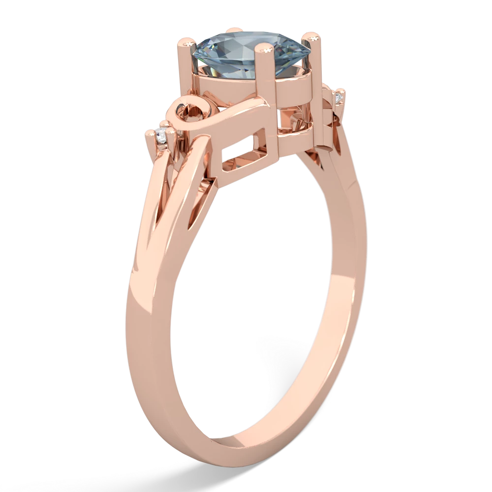 Aquamarine Swirls 14K Rose Gold ring R2347
