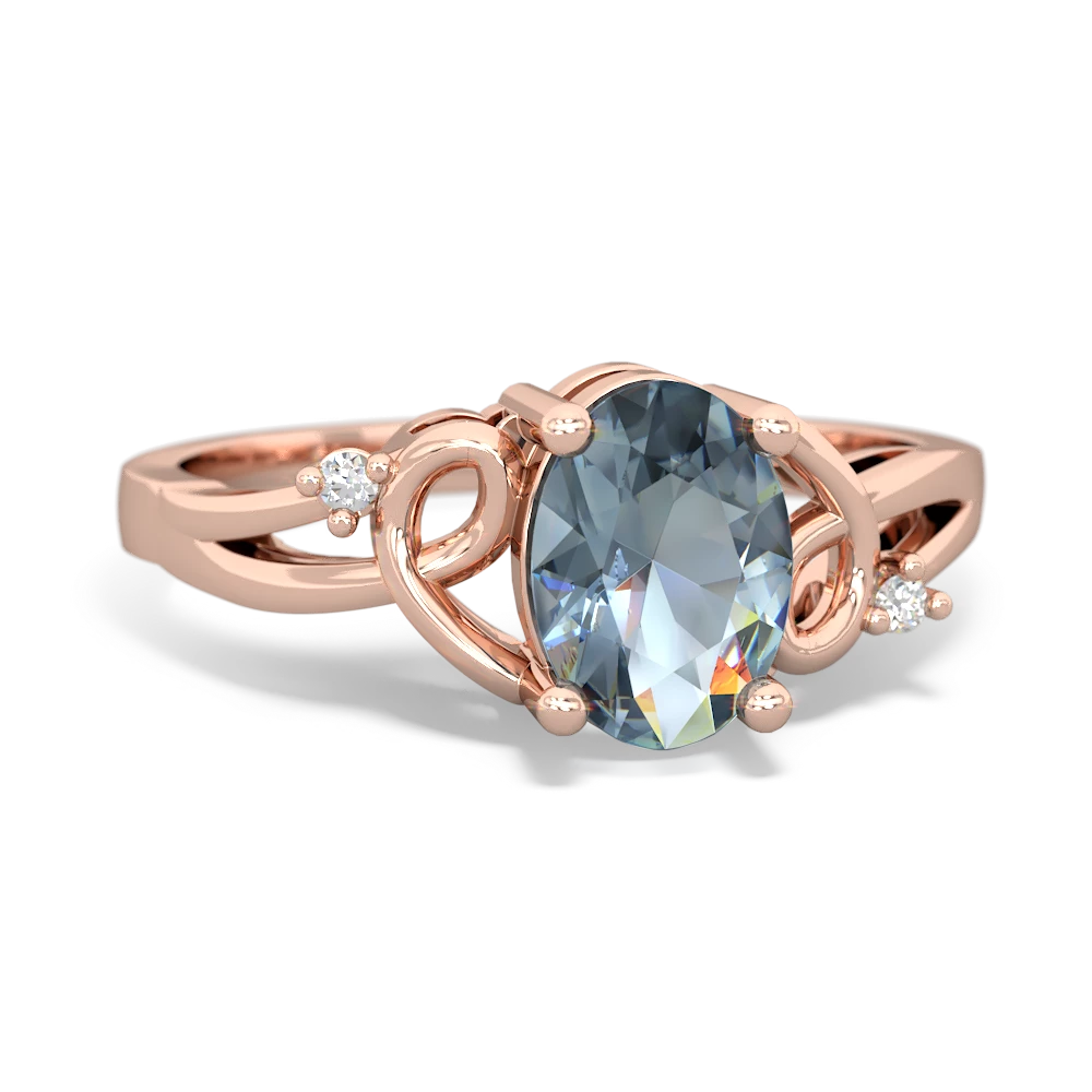 Aquamarine Swirls 14K Rose Gold ring R2347