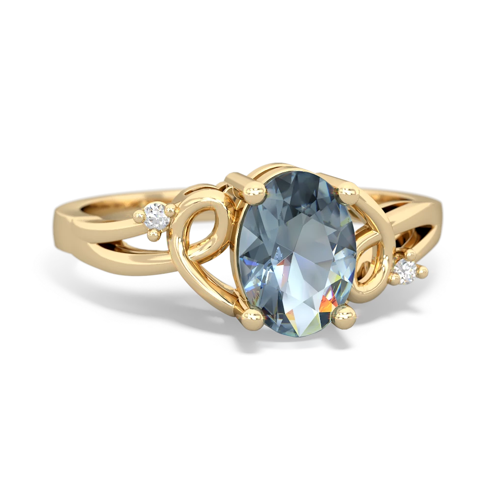 Aquamarine Swirls 14K Yellow Gold ring R2347