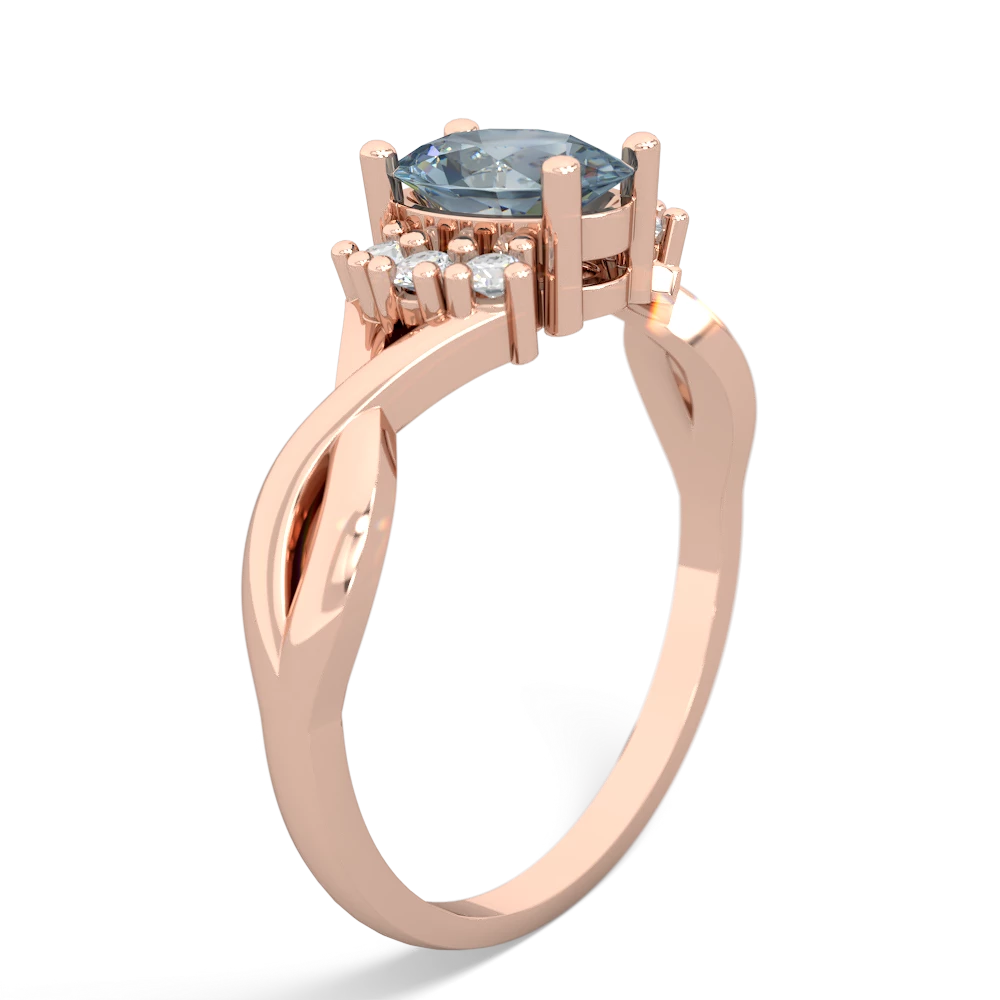 Aquamarine Victorian Twist 14K Rose Gold ring R2497