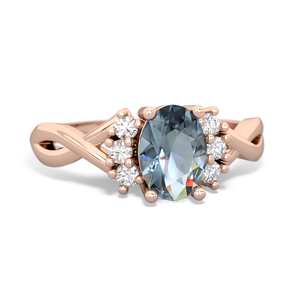 Aquamarine Victorian Twist 14K Rose Gold ring R2497