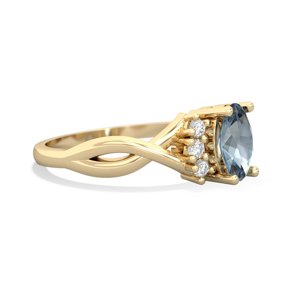 Aquamarine Victorian Twist 14K Yellow Gold ring R2497