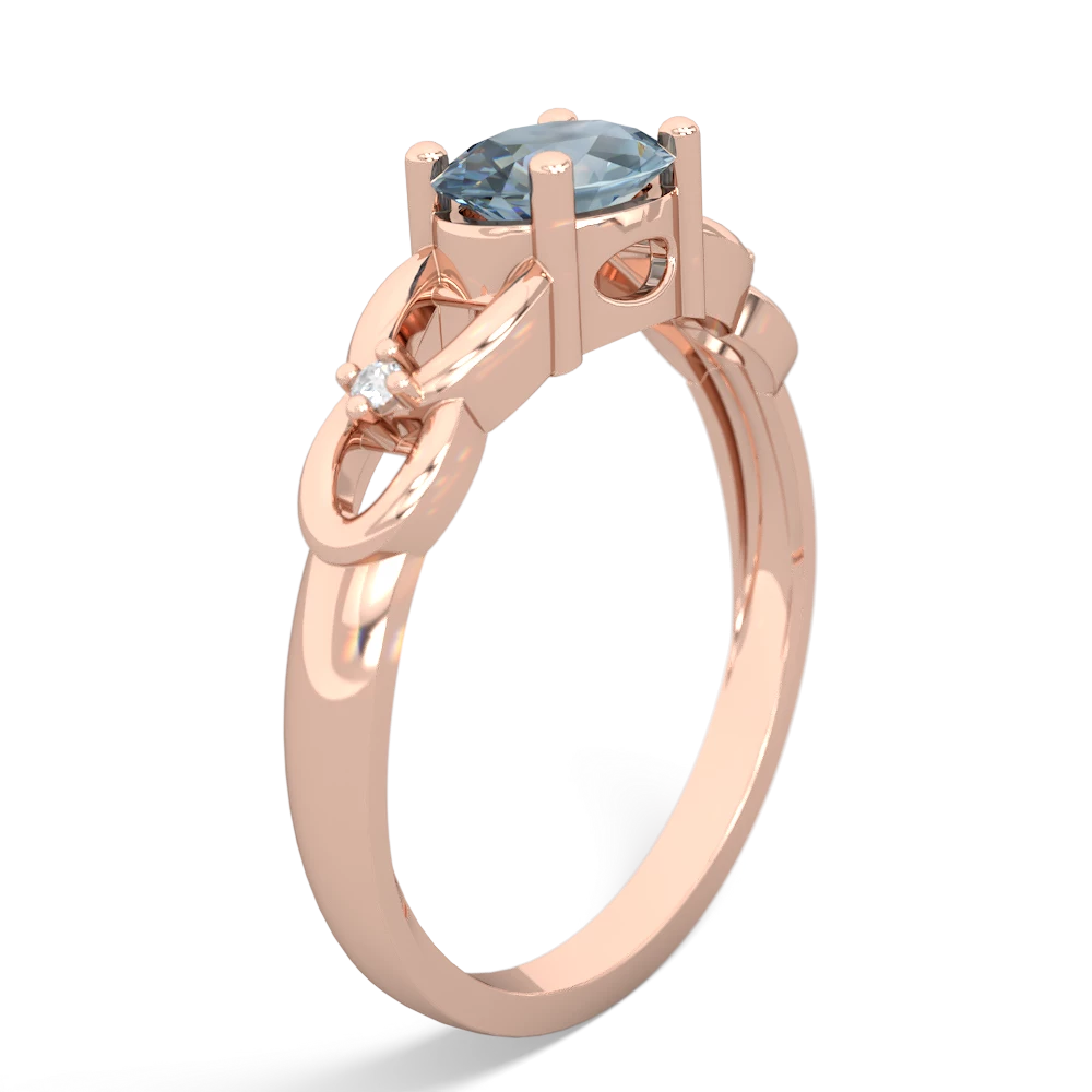 Aquamarine Links 14K Rose Gold ring R4032
