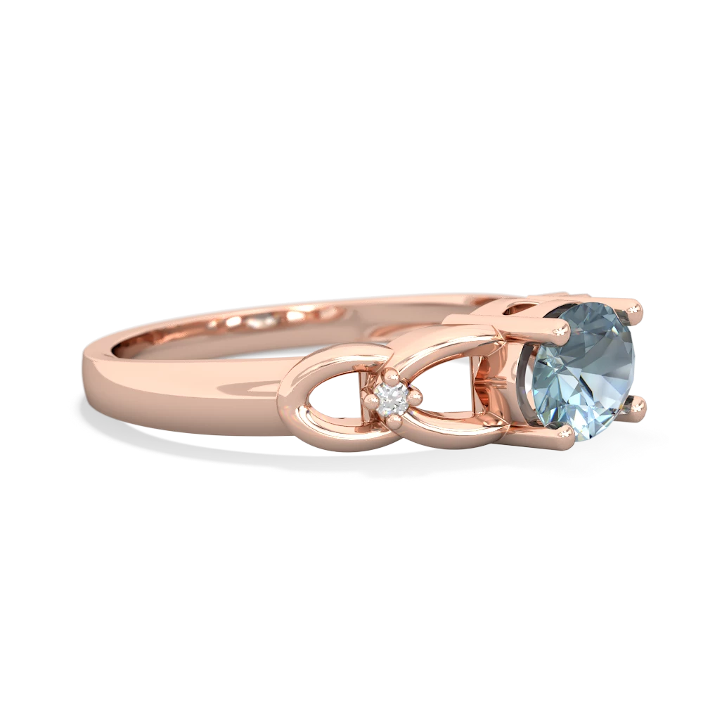 Aquamarine Links 14K Rose Gold ring R4032