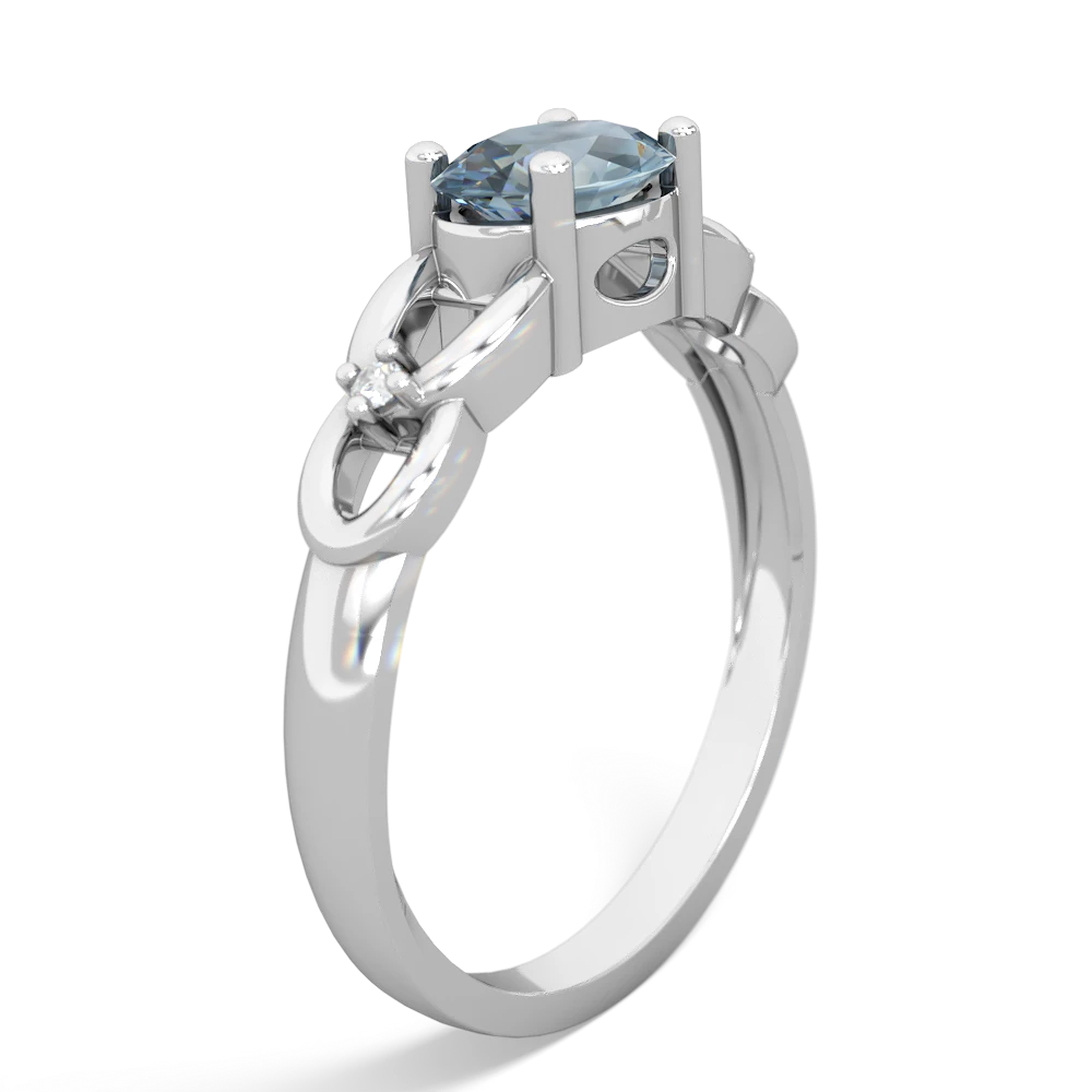 Aquamarine Links 14K White Gold ring R4032