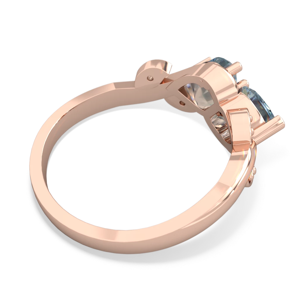 Aquamarine Floral Elegance 14K Rose Gold ring R5790