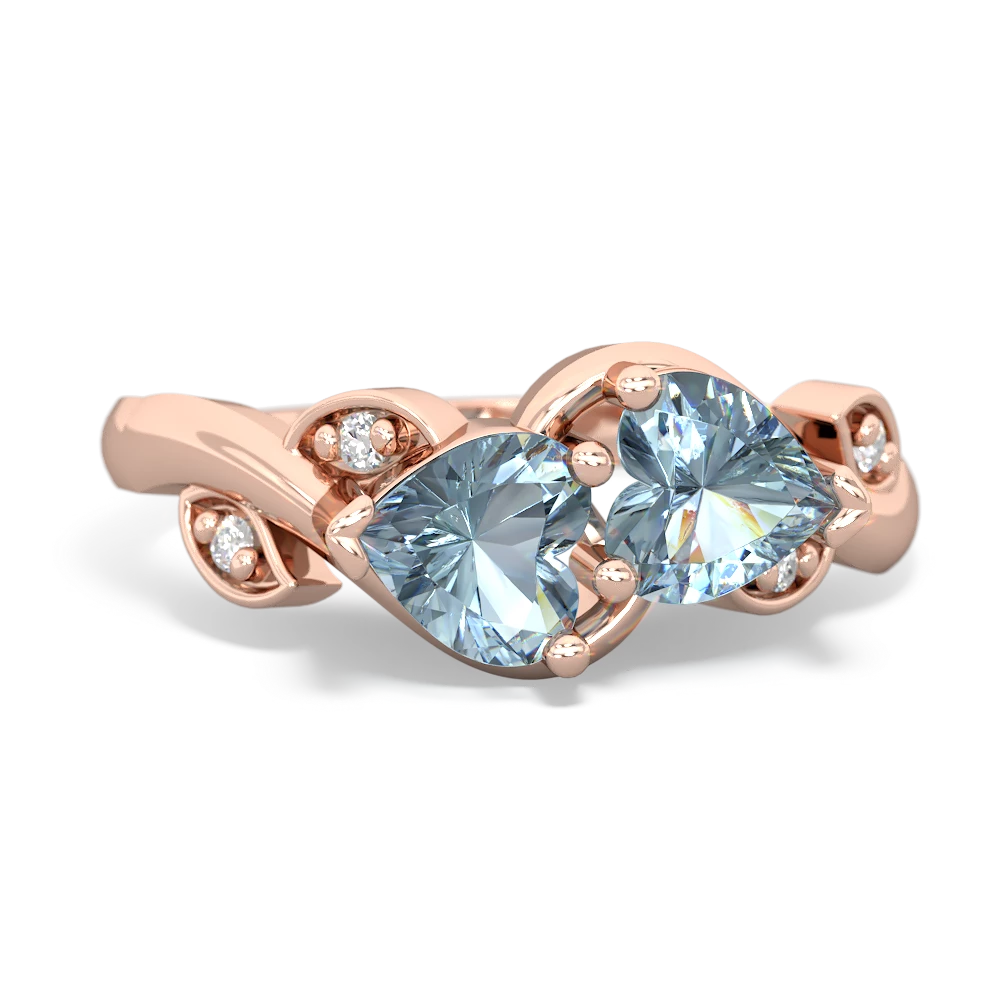 Aquamarine Floral Elegance 14K Rose Gold ring R5790