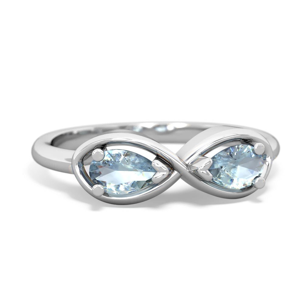 Aquamarine Infinity 14K White Gold ring R5050