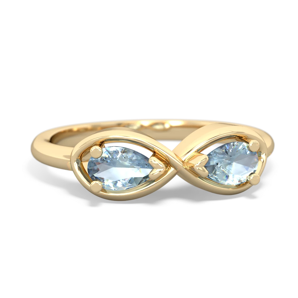 Aquamarine Infinity 14K Yellow Gold ring R5050