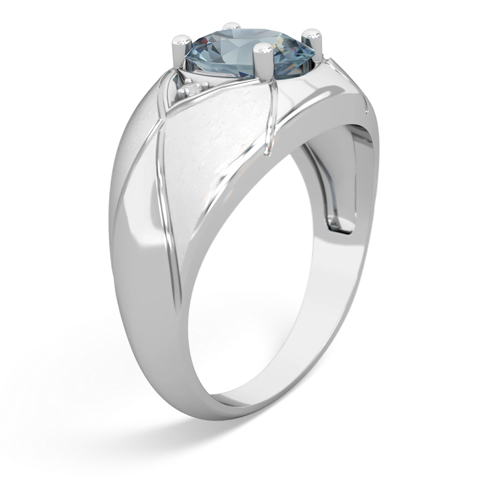 Aquamarine Men's Crossroads 14K White Gold ring R0361