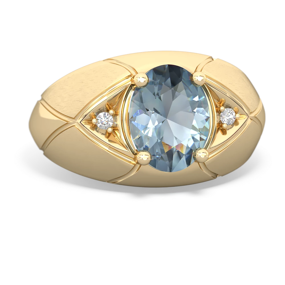 Aquamarine Men's Crossroads 14K Yellow Gold ring R0361