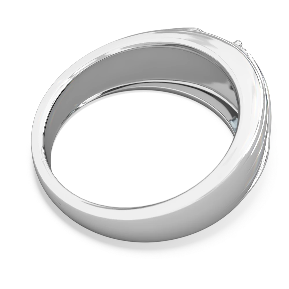 Aquamarine Men's Streamline 14K White Gold ring R0460