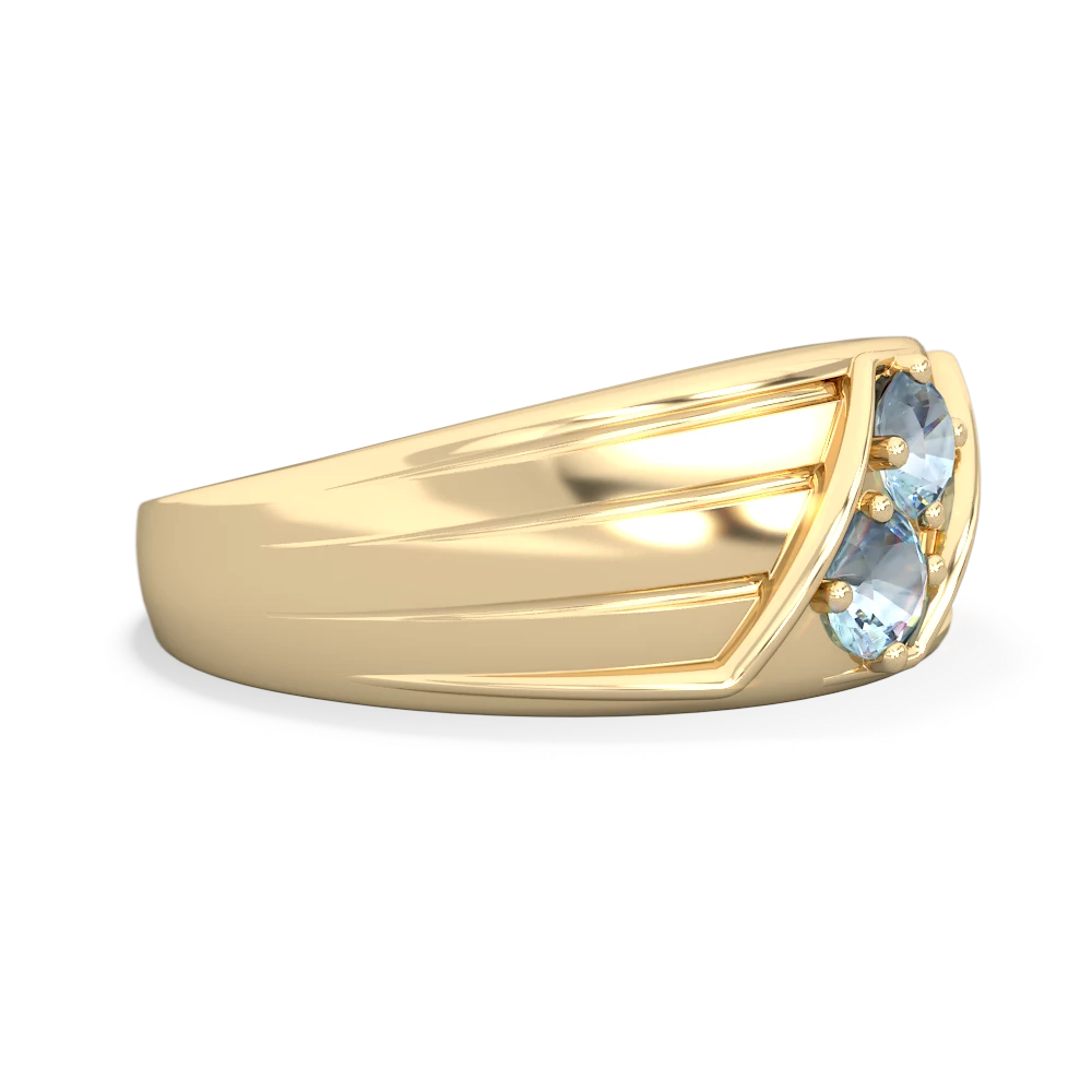 Aquamarine Men's Streamline 14K Yellow Gold ring R0460