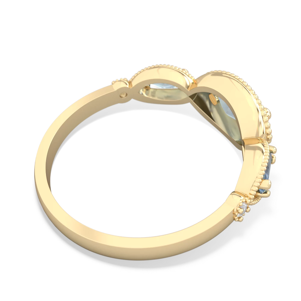 Aquamarine Milgrain Marquise 14K Yellow Gold ring R5700