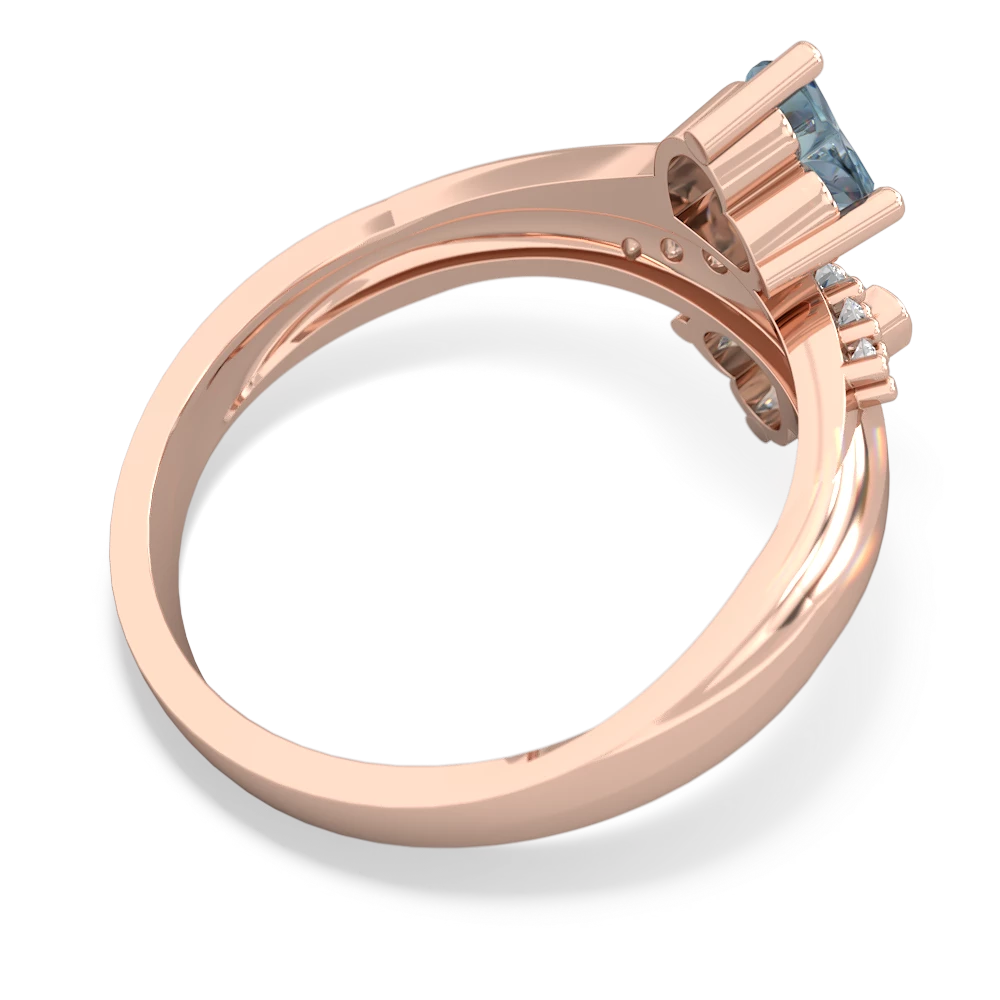 Aquamarine Heart To Heart 14K Rose Gold ring R2064