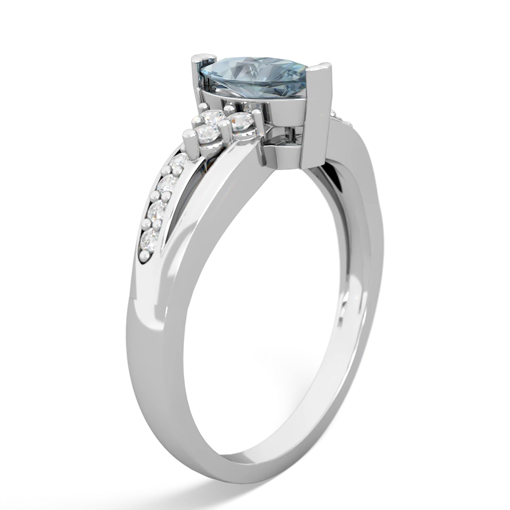 Aquamarine Royal Marquise 14K White Gold ring R2343