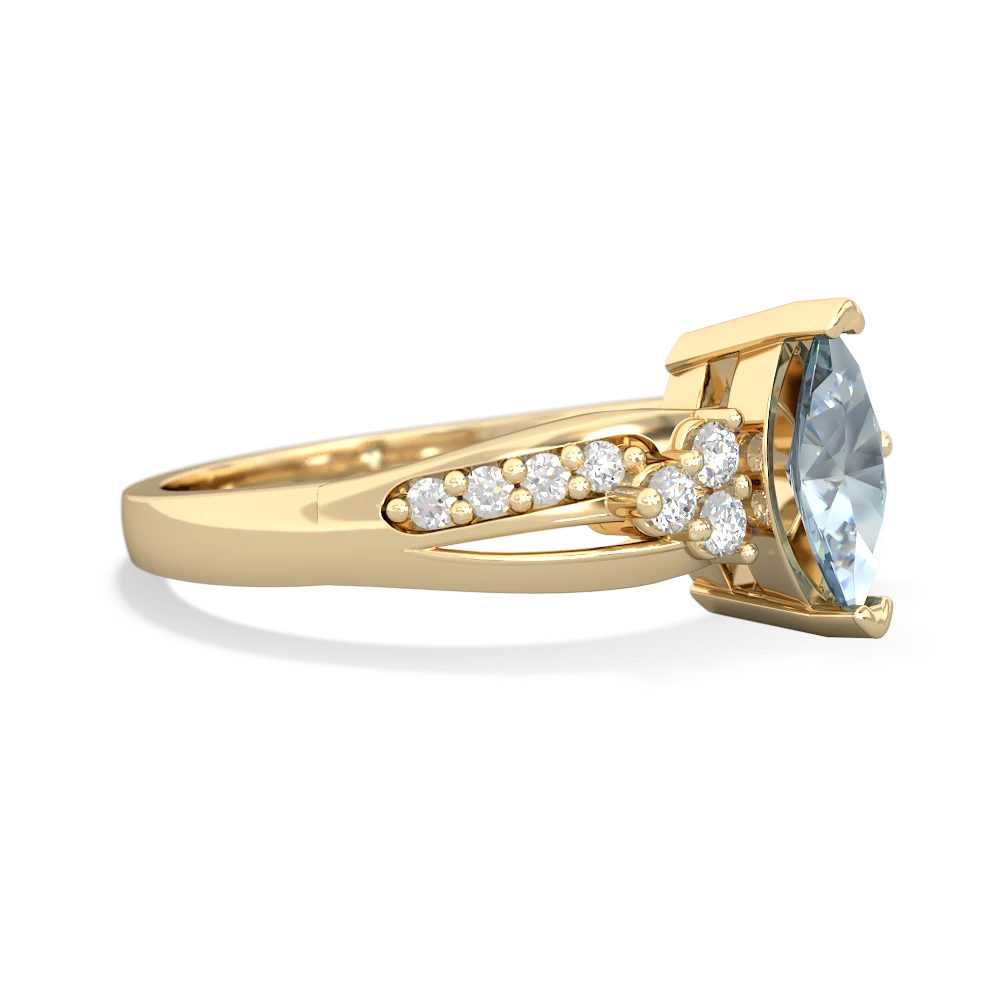 Aquamarine Royal Marquise 14K Yellow Gold ring R2343