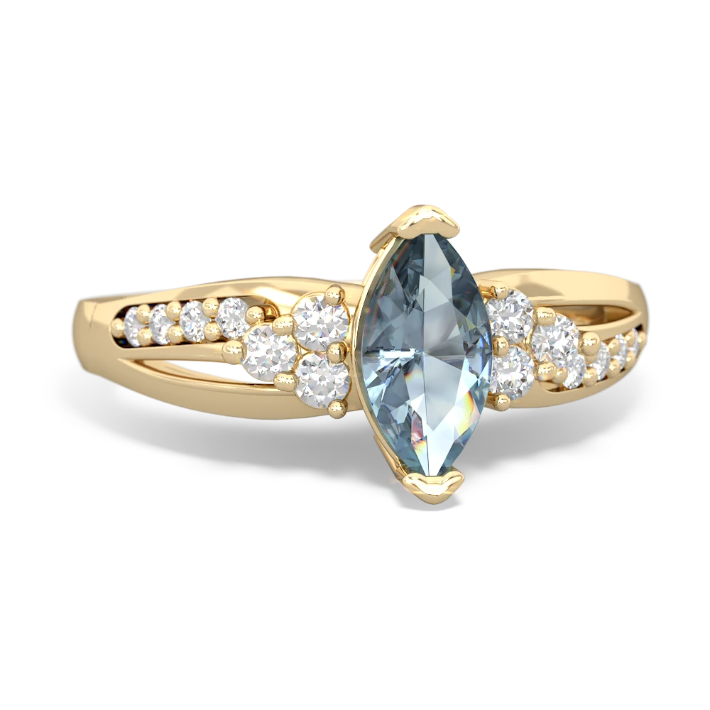 Aquamarine Royal Marquise 14K Yellow Gold ring R2343