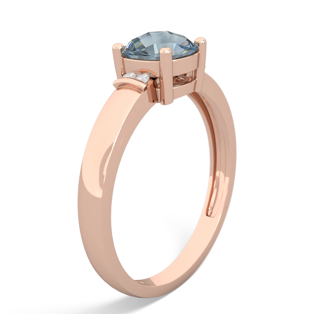 Aquamarine Simply Elegant Cushion 14K Rose Gold ring R2489