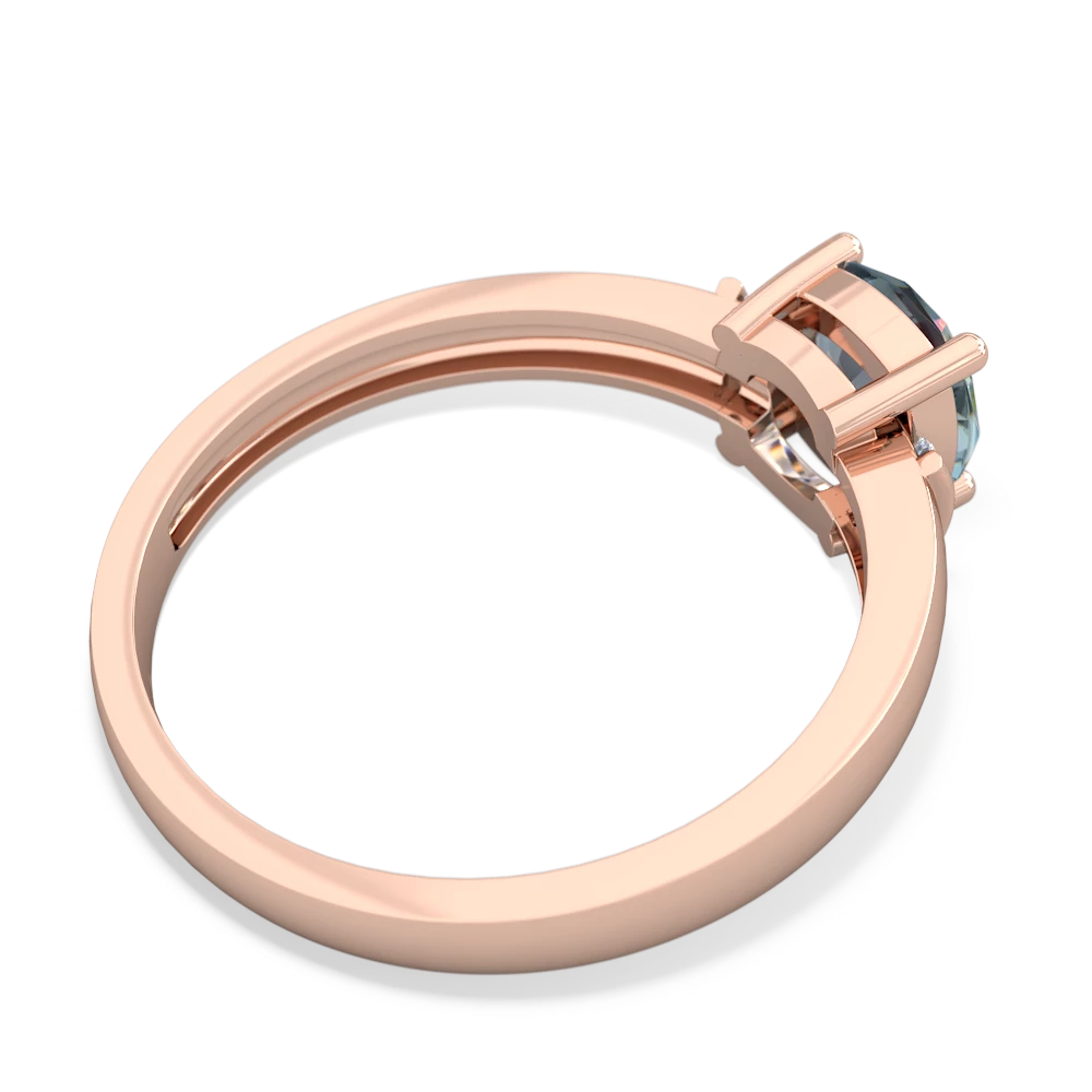 Aquamarine Simply Elegant Cushion 14K Rose Gold ring R2489