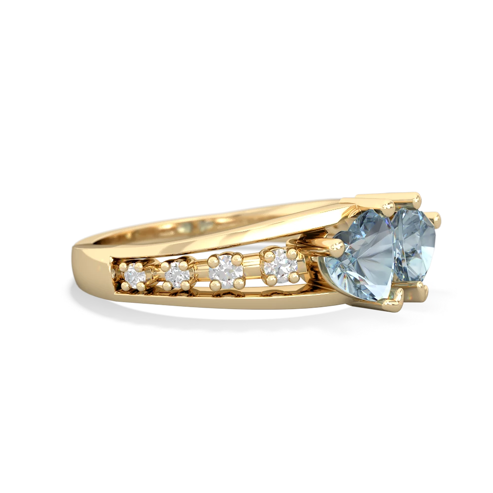 Aquamarine Heart To Heart 14K Yellow Gold ring R3342