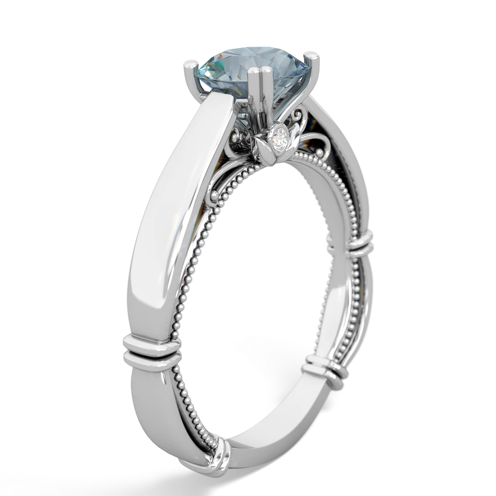 Aquamarine Renaissance 14K White Gold ring R27806RD