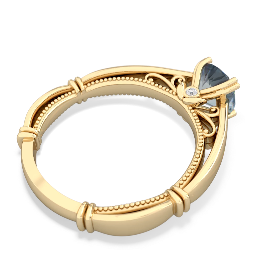 Aquamarine Renaissance 14K Yellow Gold ring R27806RD
