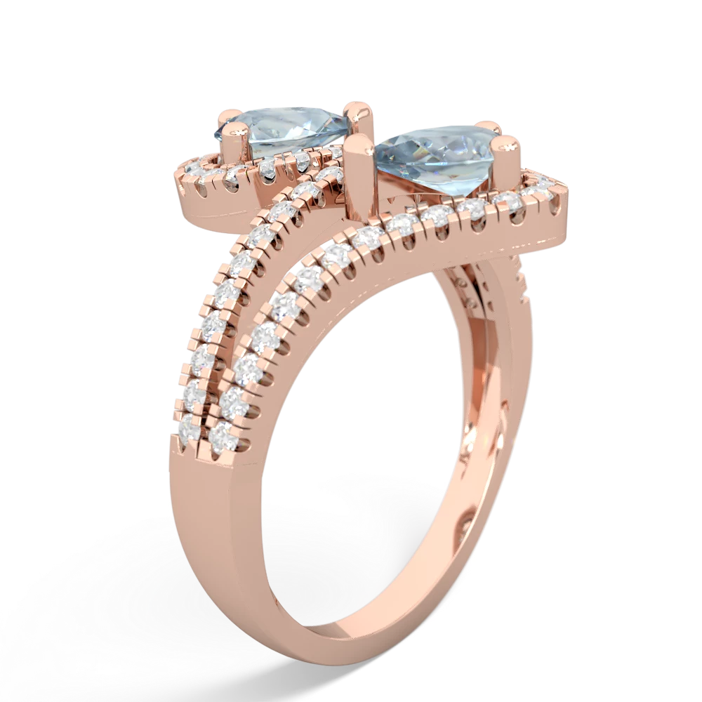 Aquamarine Diamond Dazzler 14K Rose Gold ring R3000