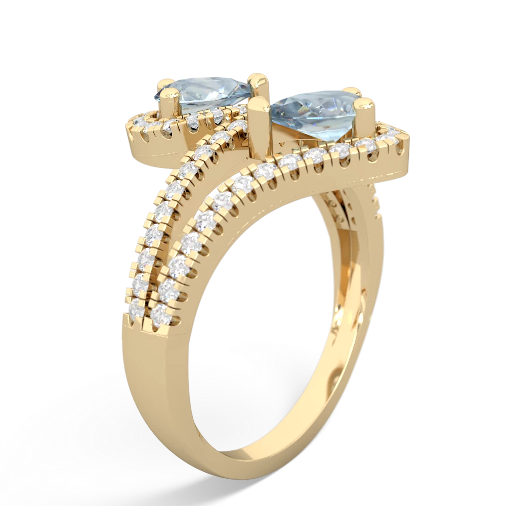 Aquamarine Diamond Dazzler 14K Yellow Gold ring R3000