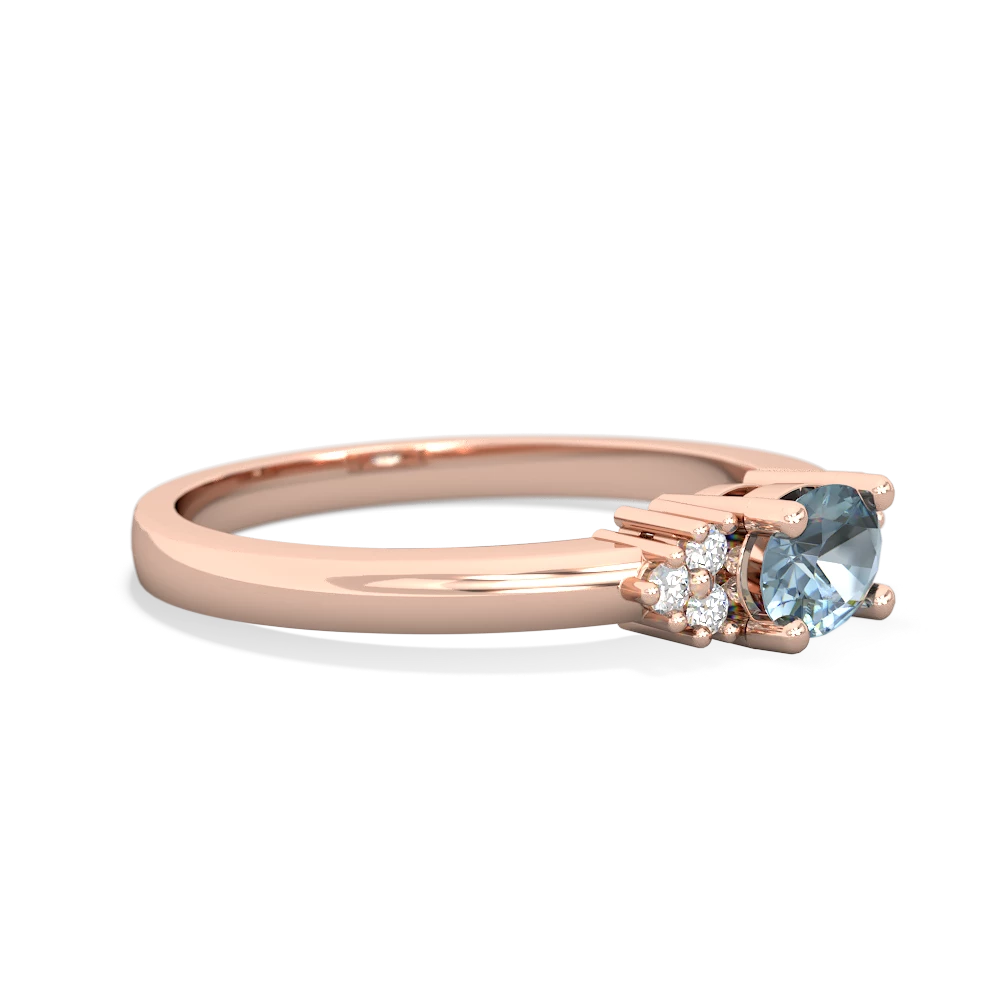 Aquamarine Simply Elegant East-West 14K Rose Gold ring R2480