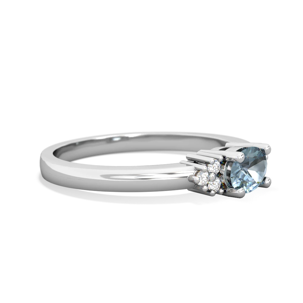 Aquamarine Simply Elegant East-West 14K White Gold ring R2480