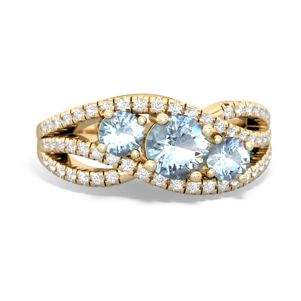 Aquamarine Three Stone Aurora 14K Yellow Gold ring R3080