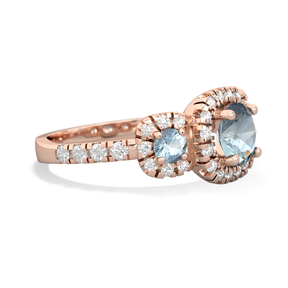 Aquamarine Regal Halo 14K Rose Gold ring R5350