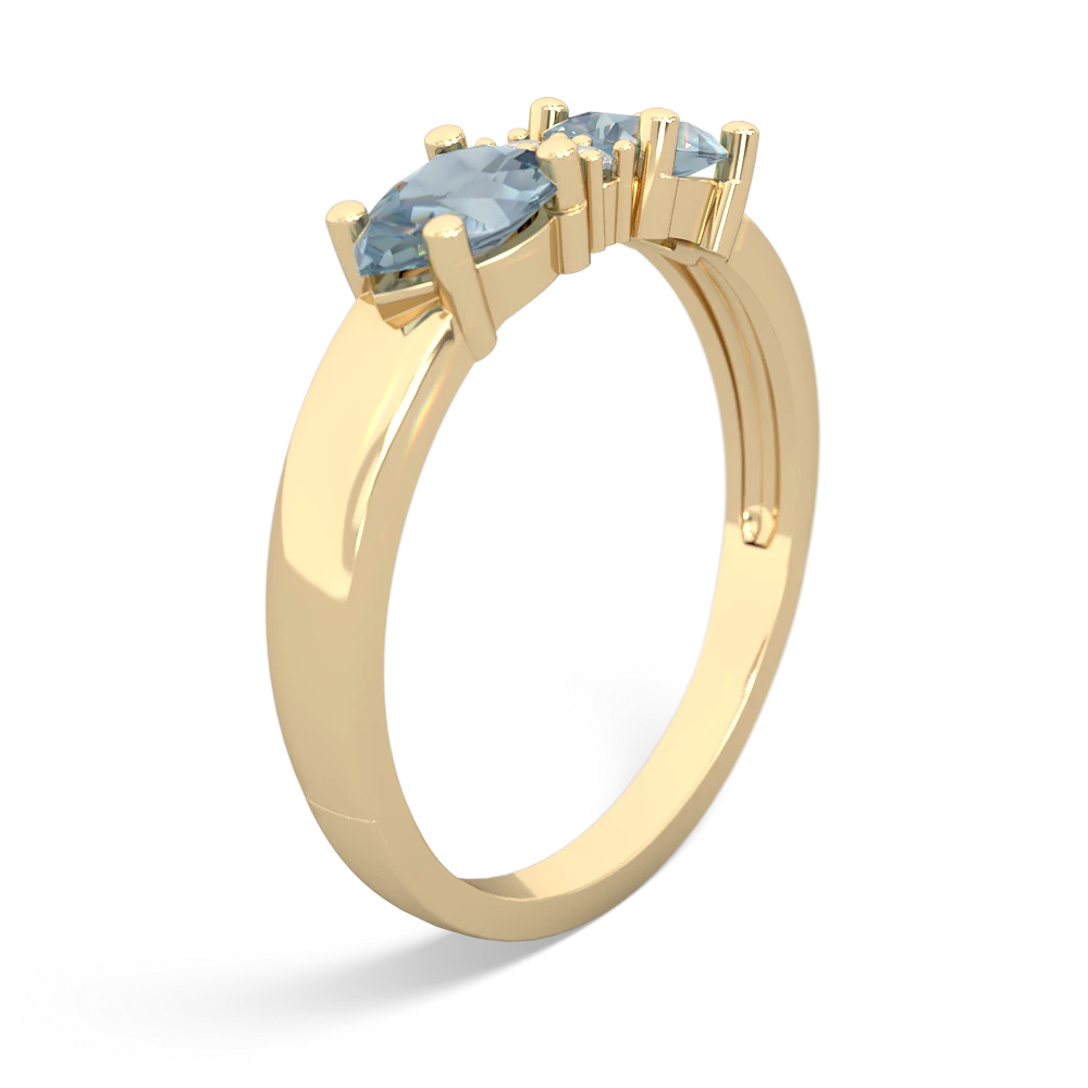 Aquamarine Pear Bowtie 14K Yellow Gold ring R0865