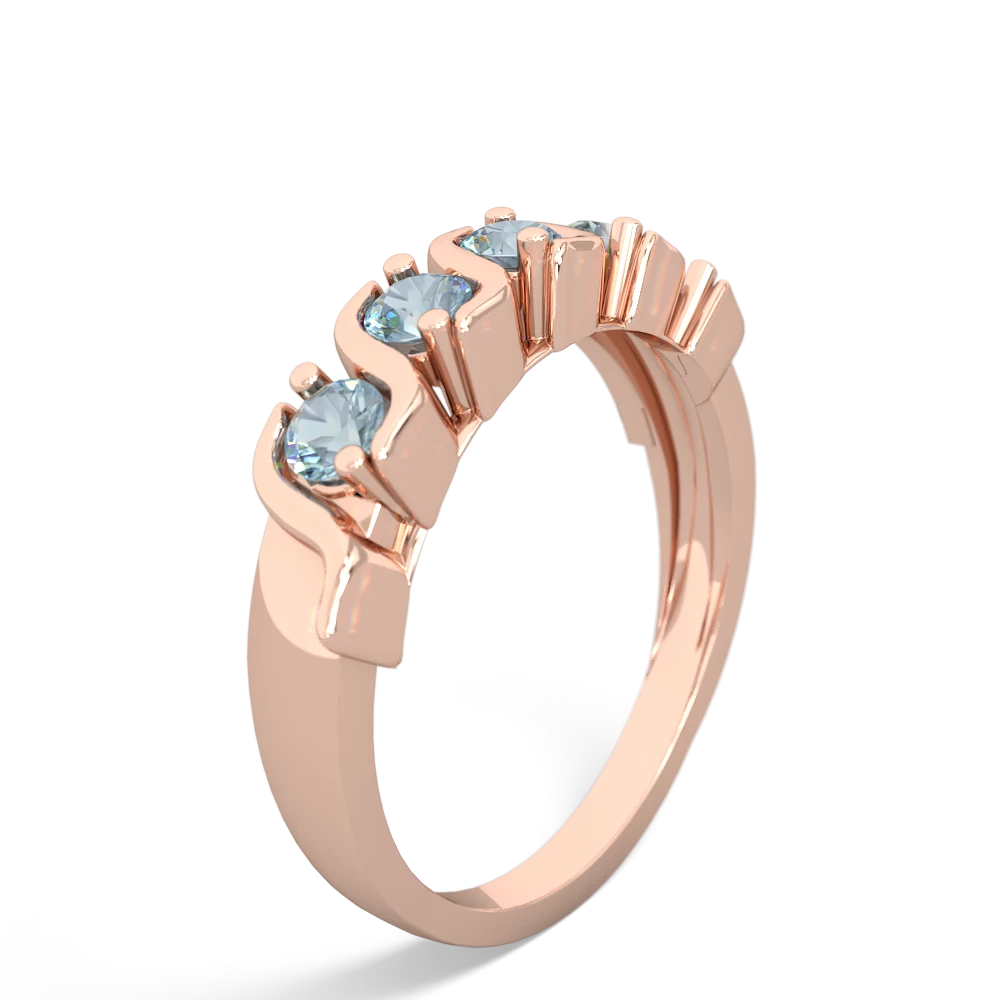 Aquamarine Anniversary Band 14K Rose Gold ring R2089