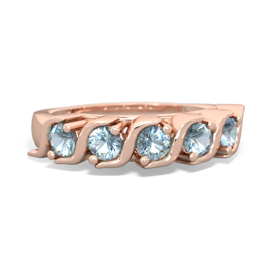 Aquamarine Anniversary Band 14K Rose Gold ring R2089