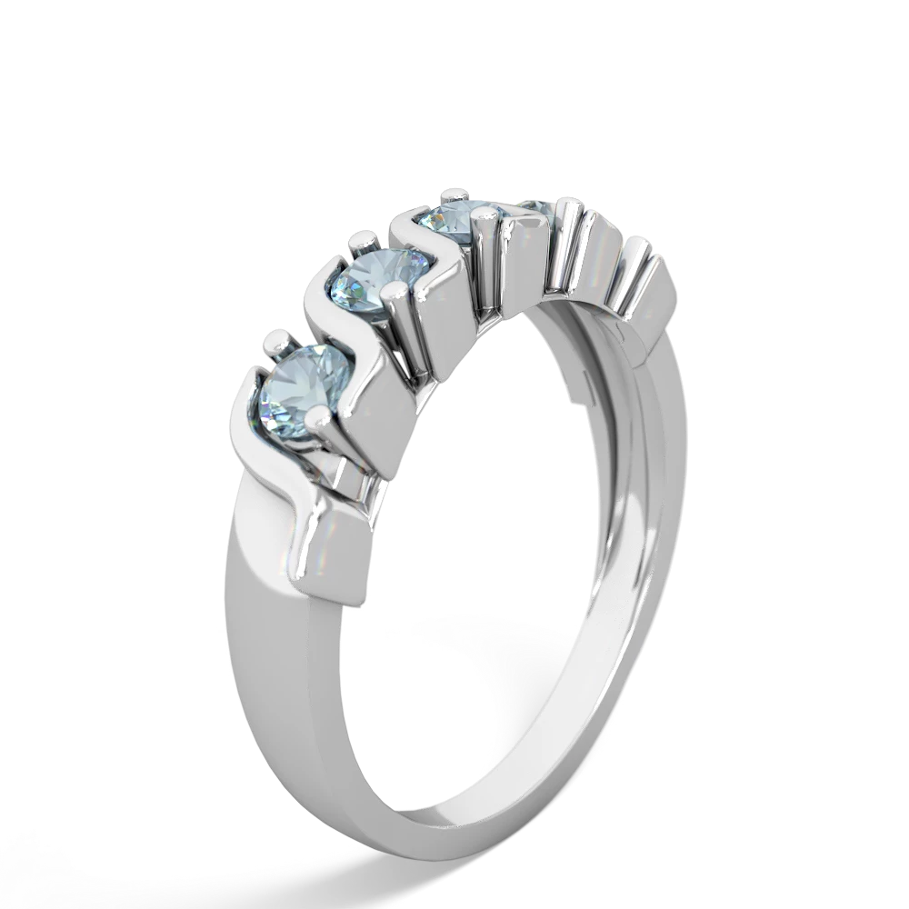 Aquamarine Anniversary Band 14K White Gold ring R2089