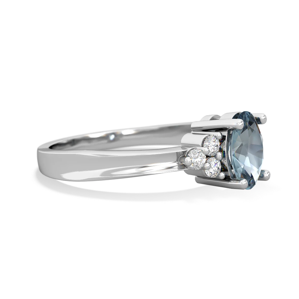 Aquamarine Simply Elegant 14K White Gold ring R2113