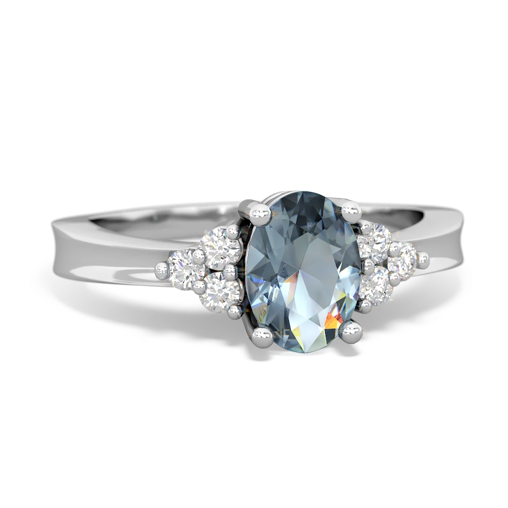 Aquamarine Simply Elegant 14K White Gold ring R2113