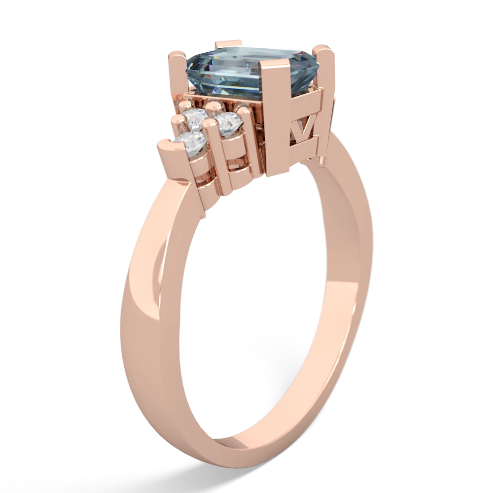 Aquamarine Timeless Classic 14K Rose Gold ring R2591