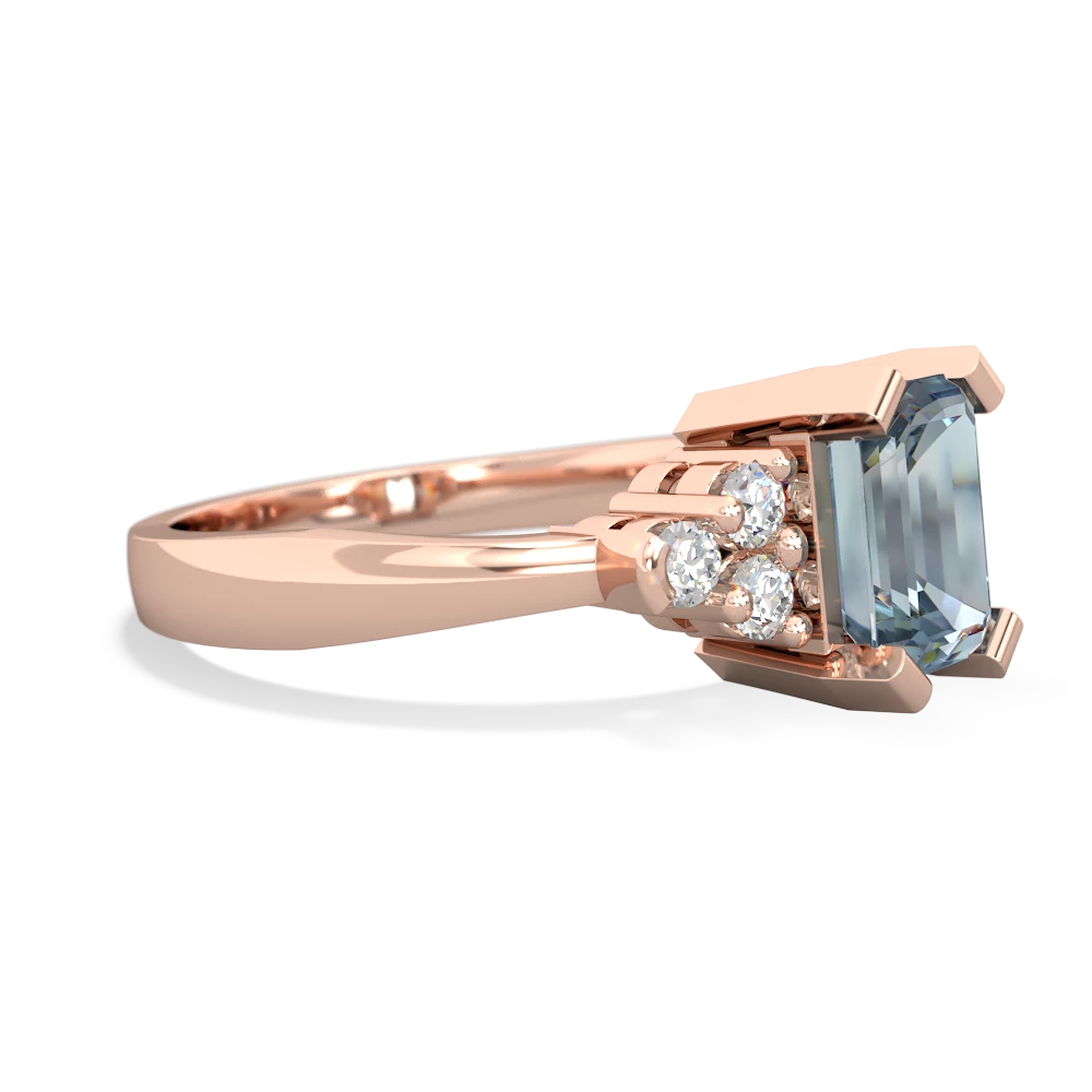 Aquamarine Timeless Classic 14K Rose Gold ring R2591