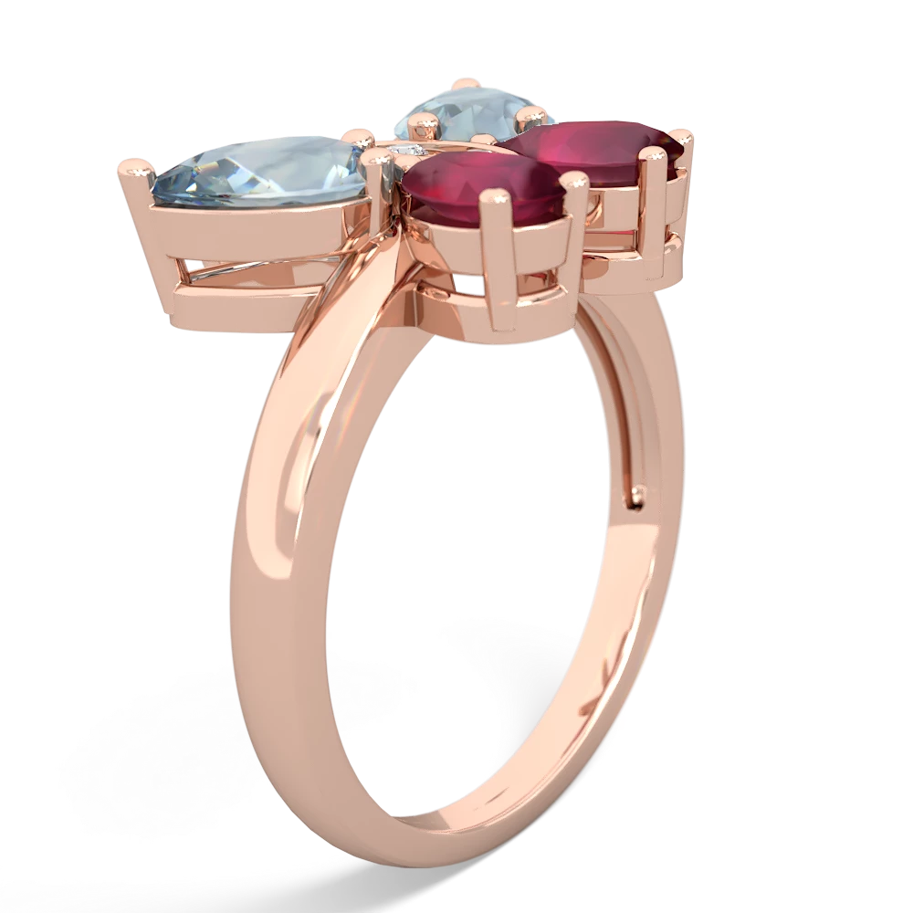 Aquamarine Butterfly 14K Rose Gold ring R2215