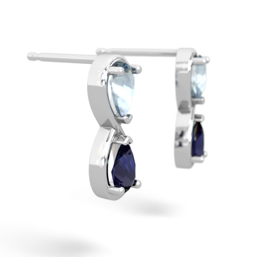 Aquamarine Infinity 14K White Gold earrings E5050