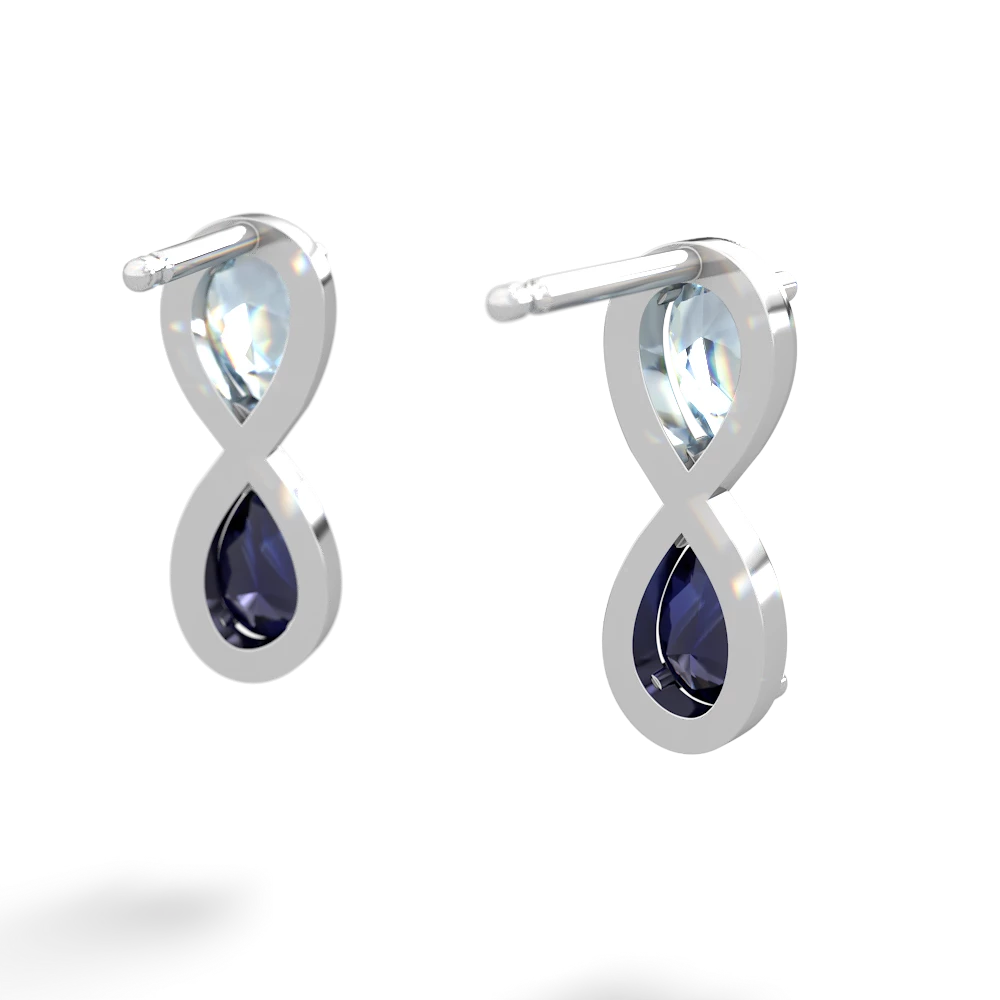 Aquamarine Infinity 14K White Gold earrings E5050